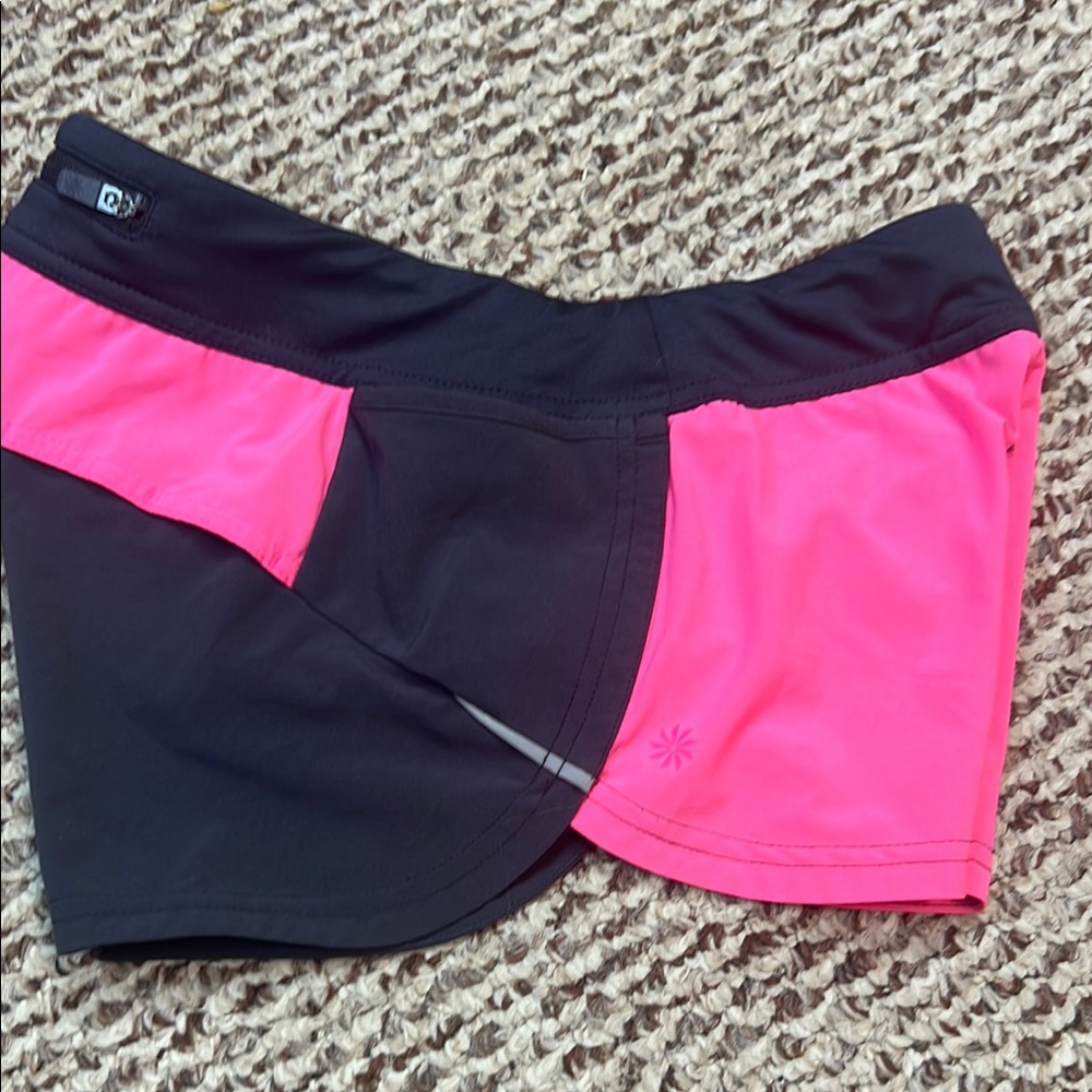 Athleta Girl's Black and Pink Athletic‎ Shorts